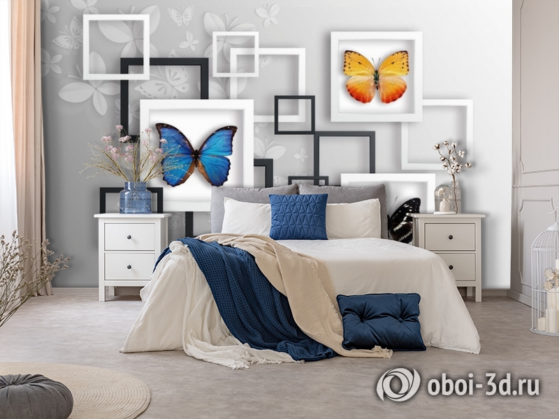 3D Фотообои «Коллекция бабочек» вид 7