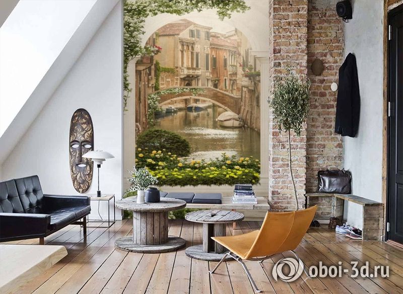3D Фотообои «Венецианский дворик 1» вид 7