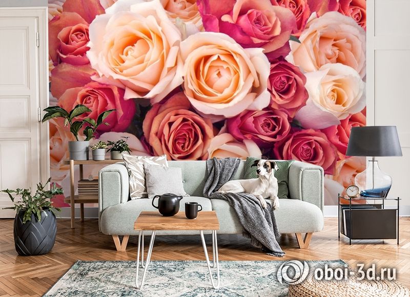 3D Фотообои «Ассорти из роз» вид 8