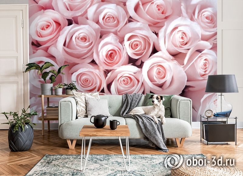 3D Фотообои «Благоухающий букет нежных роз» вид 8