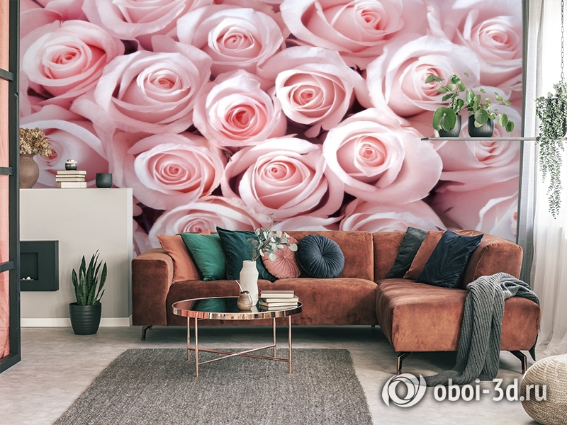 3D Фотообои «Благоухающий букет нежных роз» вид 3