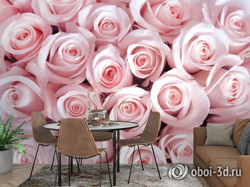 3D Фотообои «Благоухающий букет нежных роз» вид 2
