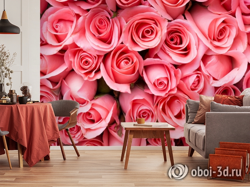 3D Фотообои «Обилие роз» вид 5