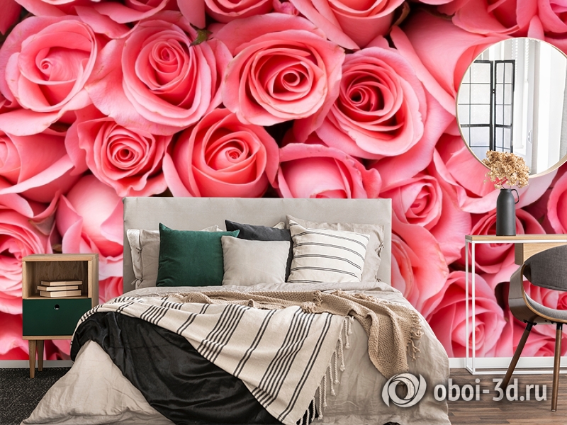 3D Фотообои «Обилие роз» вид 4