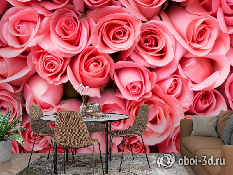 3D Фотообои «Обилие роз» вид 2