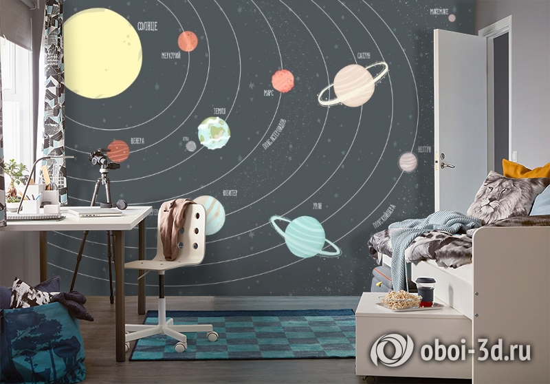3D Фотообои «Иллюстрация солнечной системы» вид 6