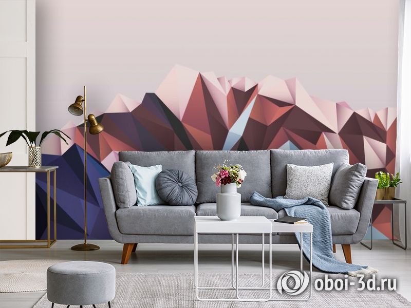 3D Фотообои «Полигональная гора» вид 3