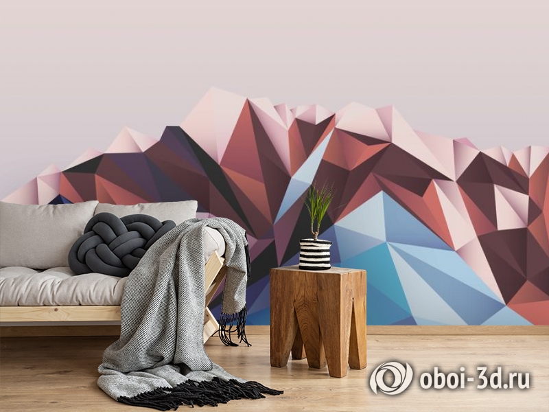 3D Фотообои «Полигональная гора» вид 2