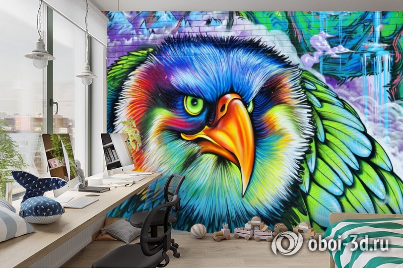 3D Фотообои «Хищный орел» вид 3