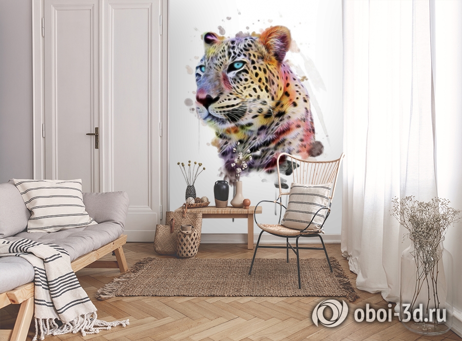 3D Фотообои «Красочный леопард» вид 9