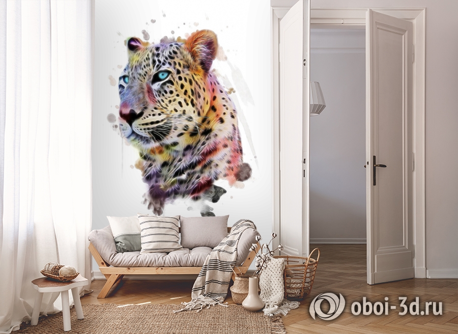 3D Фотообои «Красочный леопард» вид 8