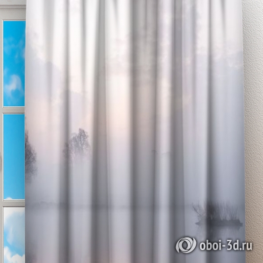Фотошторы «Туманная дымка над озером» вид 2