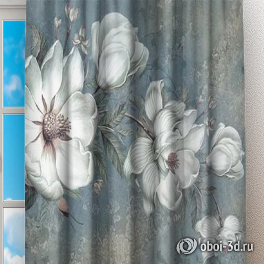  Фотошторы «Старинный гобелен с нежными цветами» вид 2