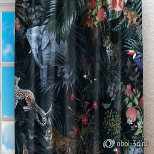  Фотошторы «Роскошная ночь джунглях» вид 2