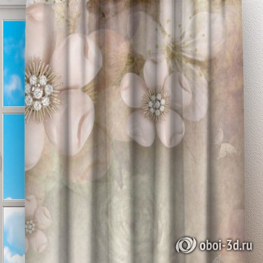 Фотошторы «Ювелирные яблоневые цветы» вид 2