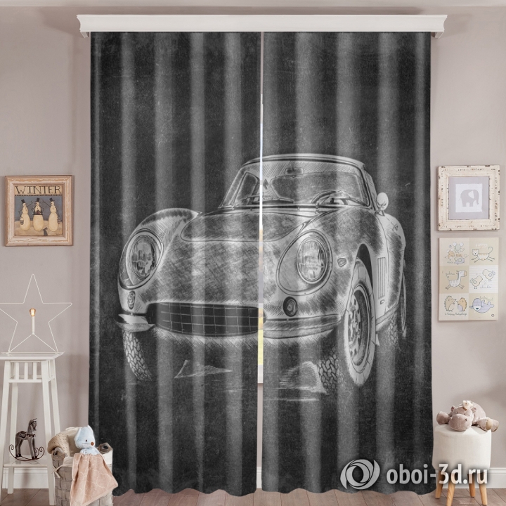 Фотошторы «Авто мелом» вид 6