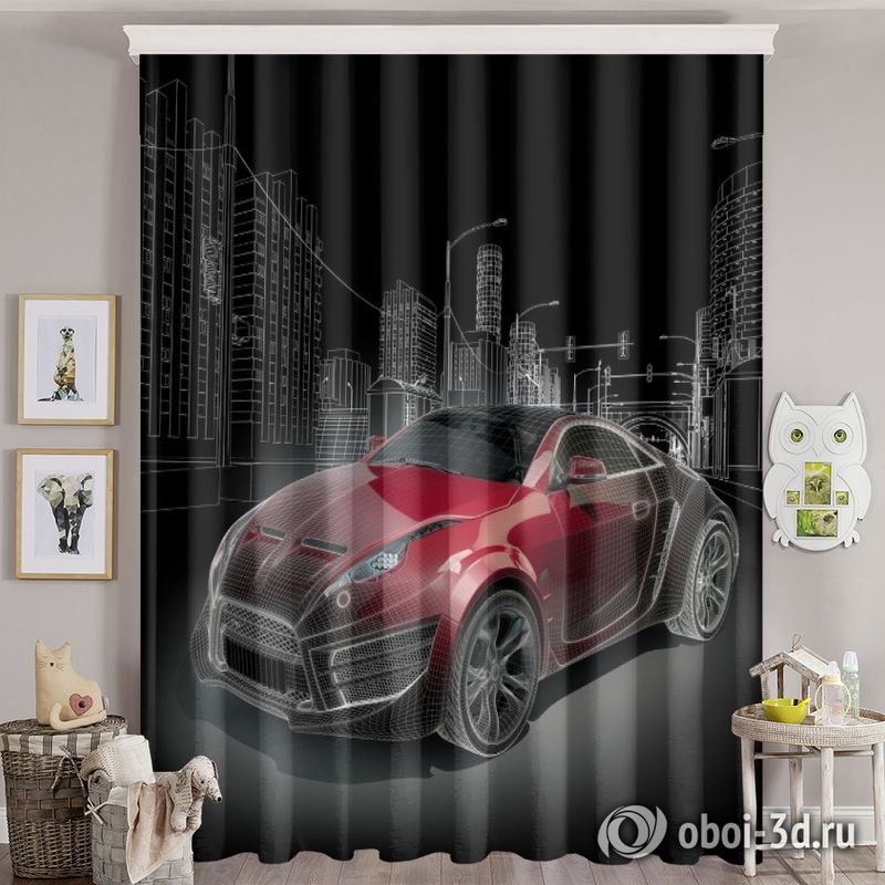 Фотошторы «Авто ночной город» вид 8
