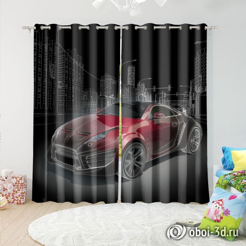 Фотошторы «Авто ночной город» вид 5