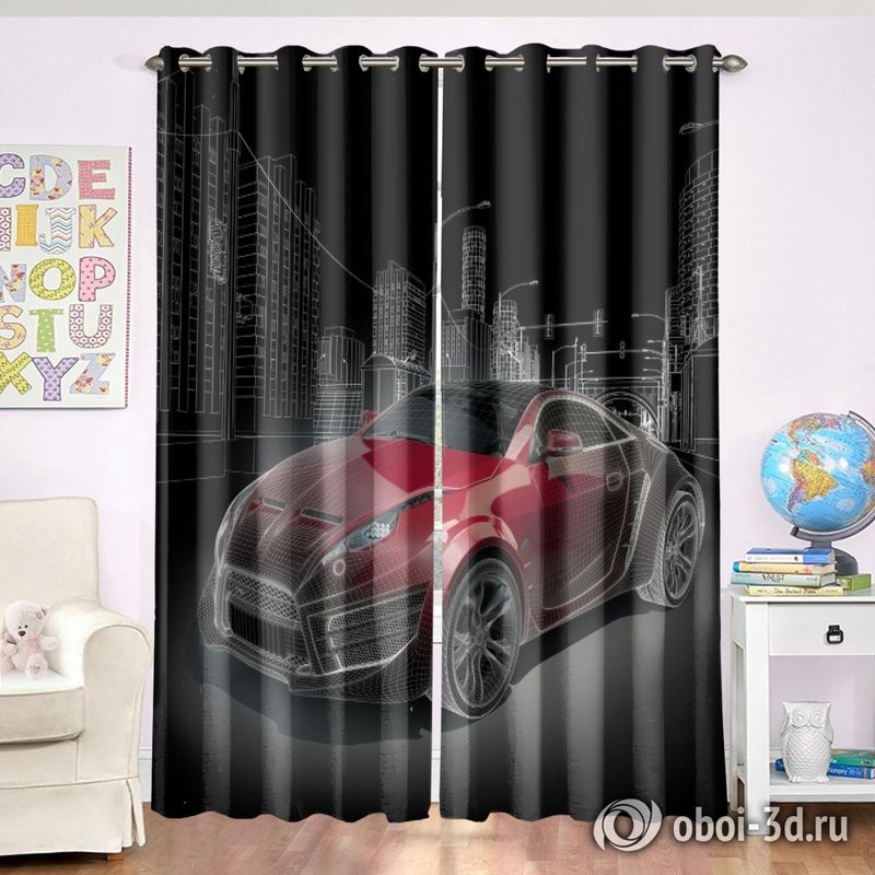 Фотошторы «Авто ночной город» вид 4