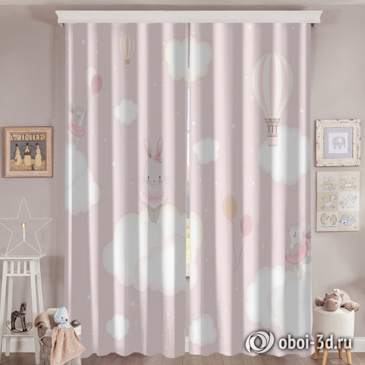 3D Фотошторы «Танцующие зайки» вид 6