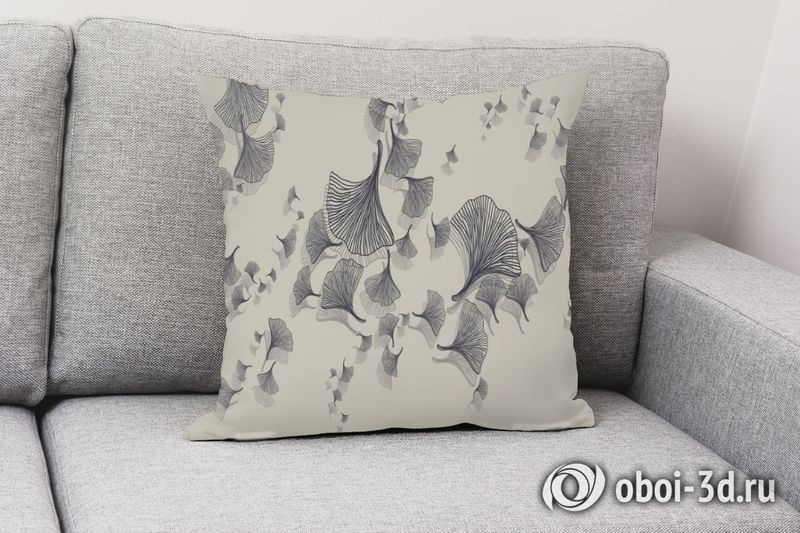 3D Подушка «Круговорот из цветочных зонтиков на дымчатом фоне» вид 2