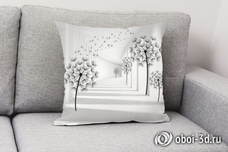 3D Подушка «Одуванчики в тоннеле» вид 2