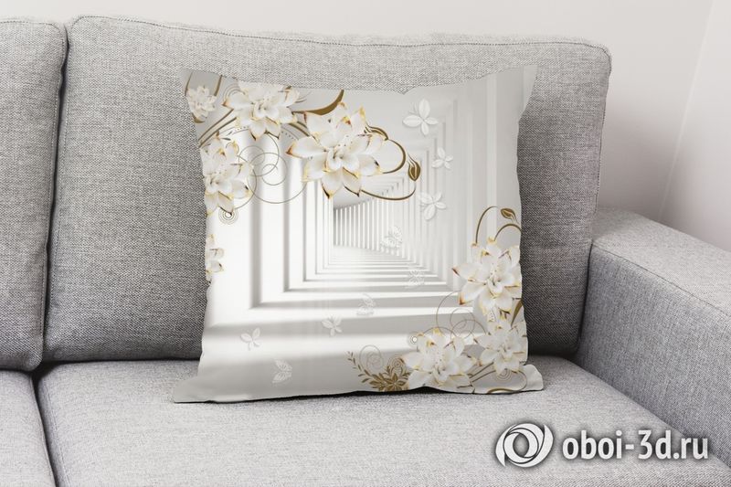 3D Подушка «Тоннель с керамическими цветами» вид 2