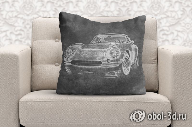 3D Подушка «Авто мелом» вид 6