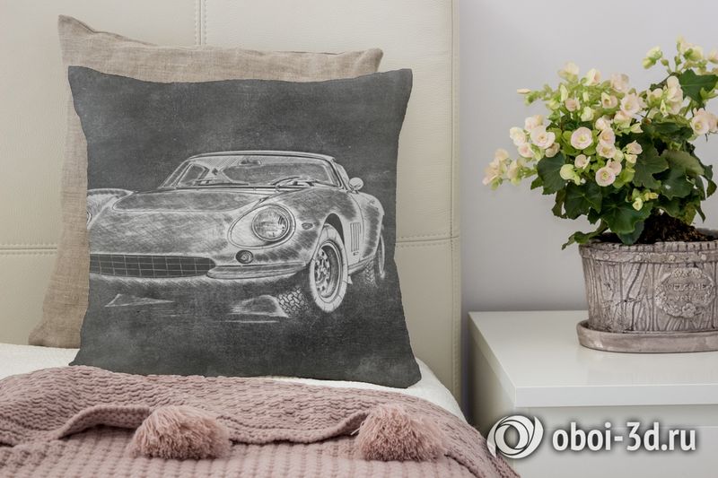3D Подушка «Авто мелом» вид 4