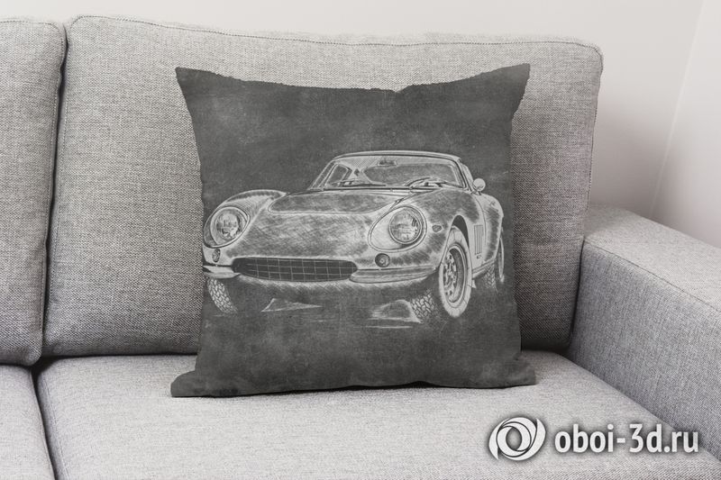3D Подушка «Авто мелом» вид 2