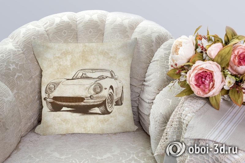 3D Подушка «Авто эскиз» вид 3
