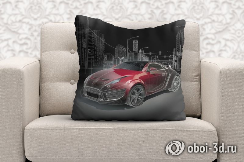 3D Подушка «Авто ночной город» вид 6