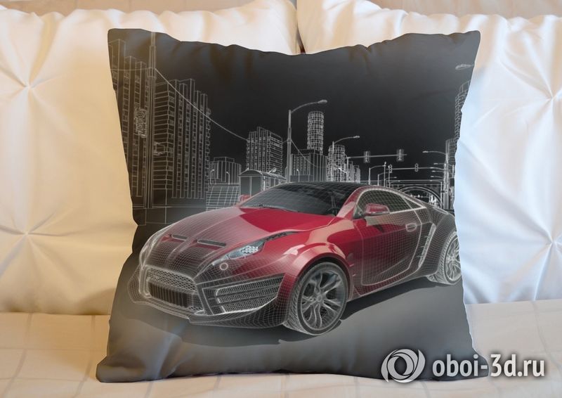 3D Подушка «Авто ночной город» вид 5
