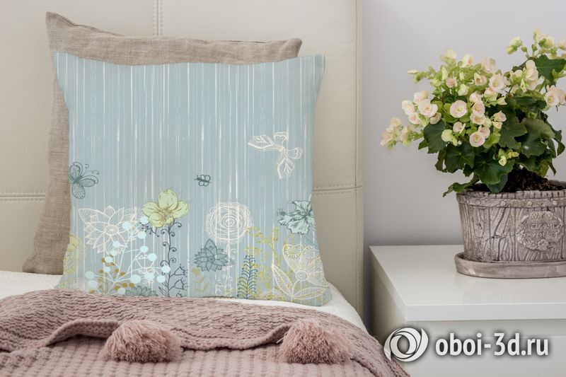 3D Подушка «Стильная цветочная аппликация» вид 4