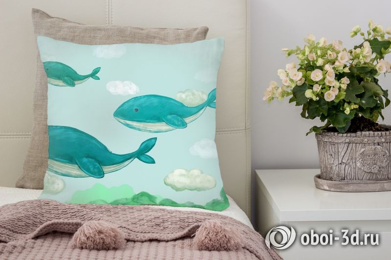 3D Подушка «Киты в облаках» вид 4