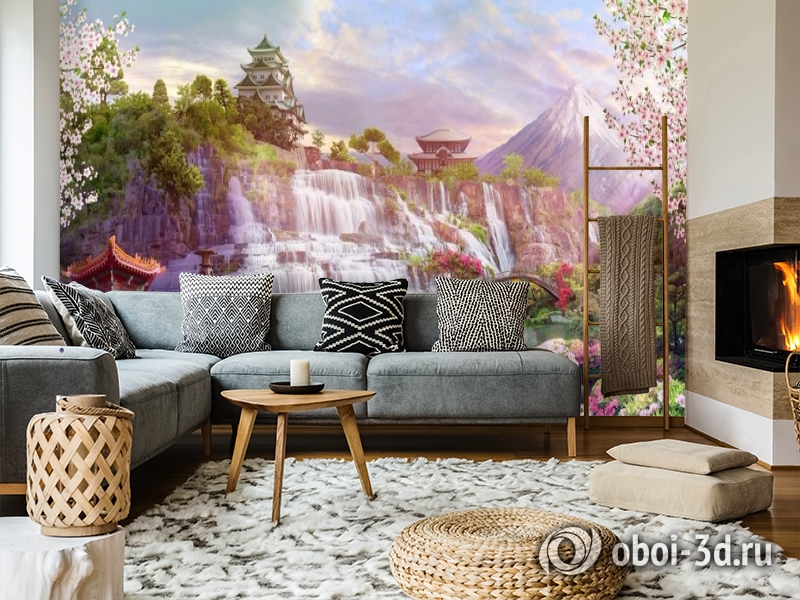 3D Фотообои «Долина водопадов в японии» вид 5