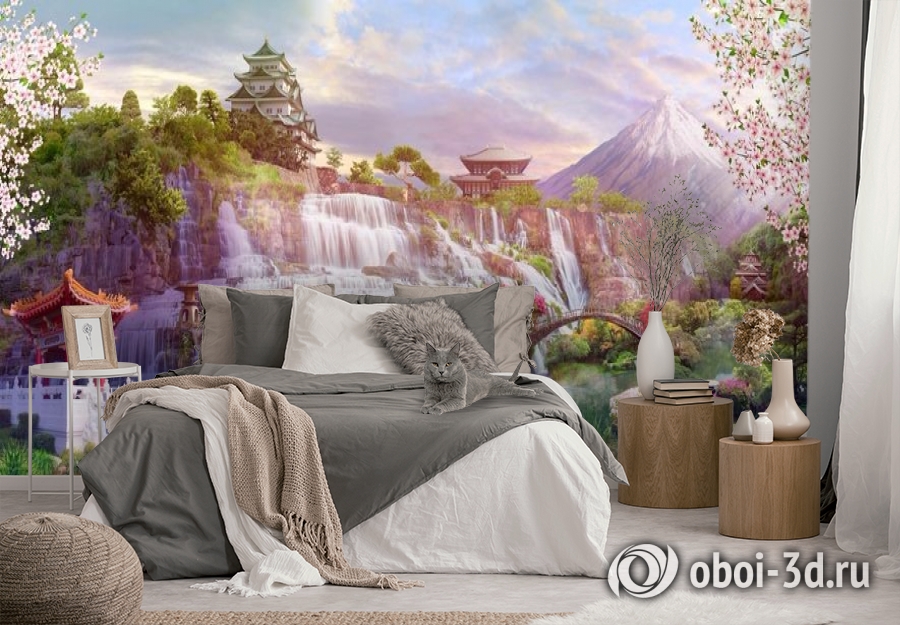 3D Фотообои «Долина водопадов в японии» вид 2