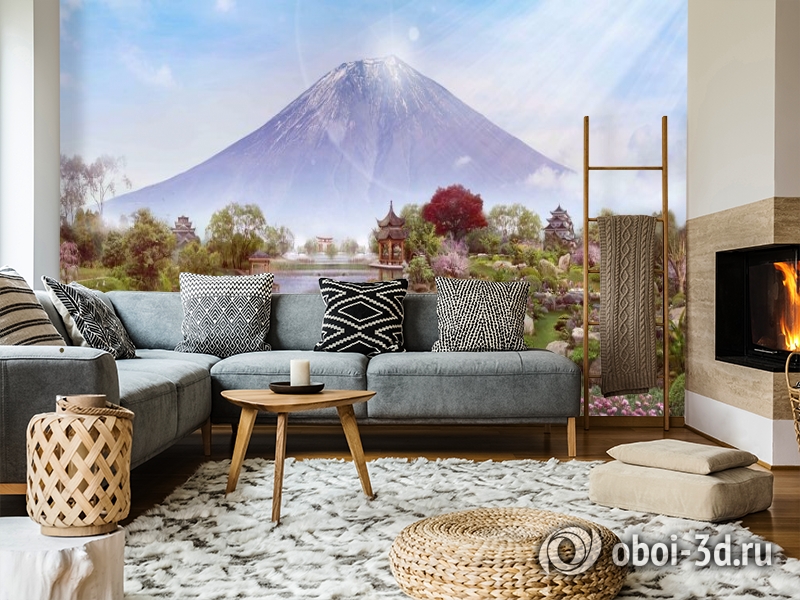 3D Фотообои «Японский сад с видом на Фудзияму» вид 5