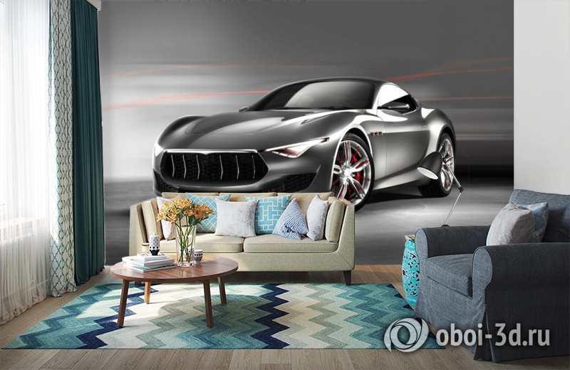3D Фотообои «Современный автомобиль в серых тонах» вид 11