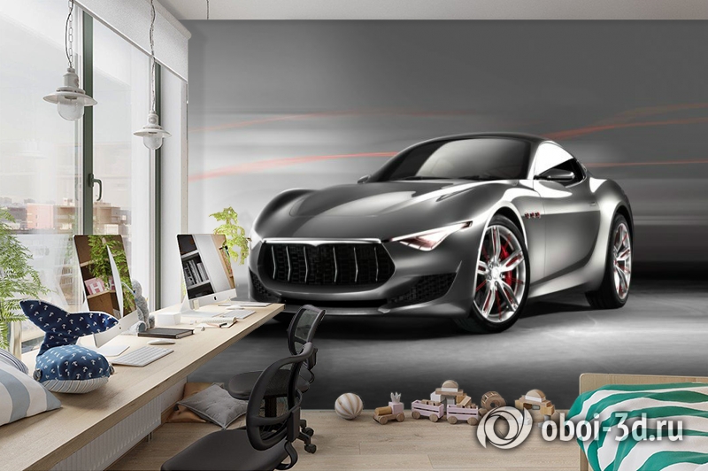 3D Фотообои «Современный автомобиль в серых тонах» вид 8