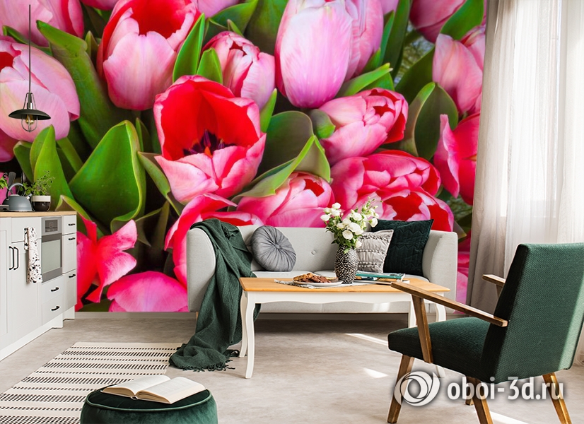 3D Фотообои «Букет тюльпанов» вид 7