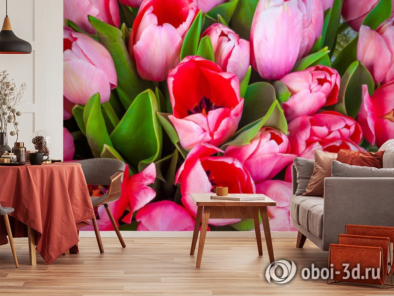 3D Фотообои «Букет тюльпанов» вид 5