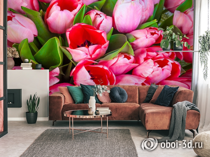 3D Фотообои «Букет тюльпанов» вид 3