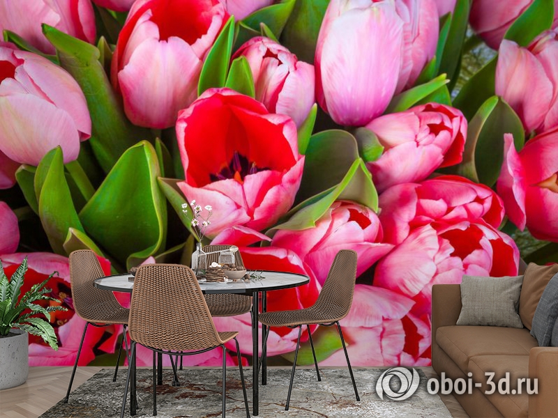 3D Фотообои «Букет тюльпанов» вид 2