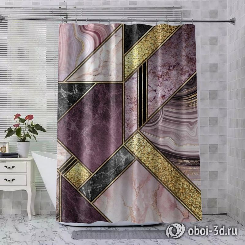 Шторы для ванной «Аметистовый коллаж» вид 7