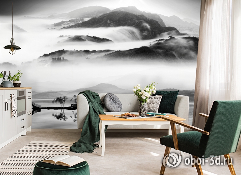 3D Фотообои «Японские мотивы: Туман над озером» вид 6