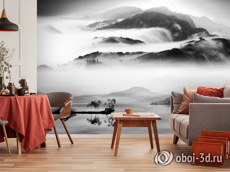 3D Фотообои «Японские мотивы: Туман над озером» вид 4