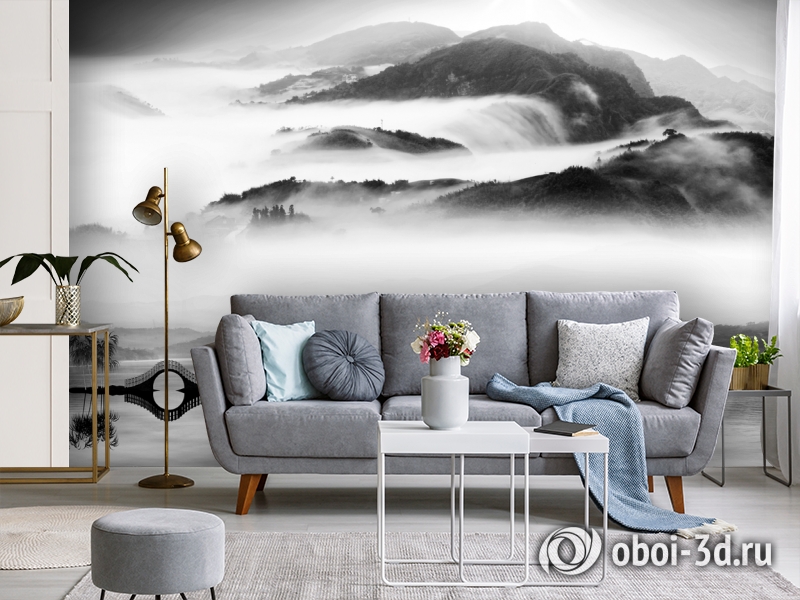 3D Фотообои «Японские мотивы: Туман над озером» вид 3