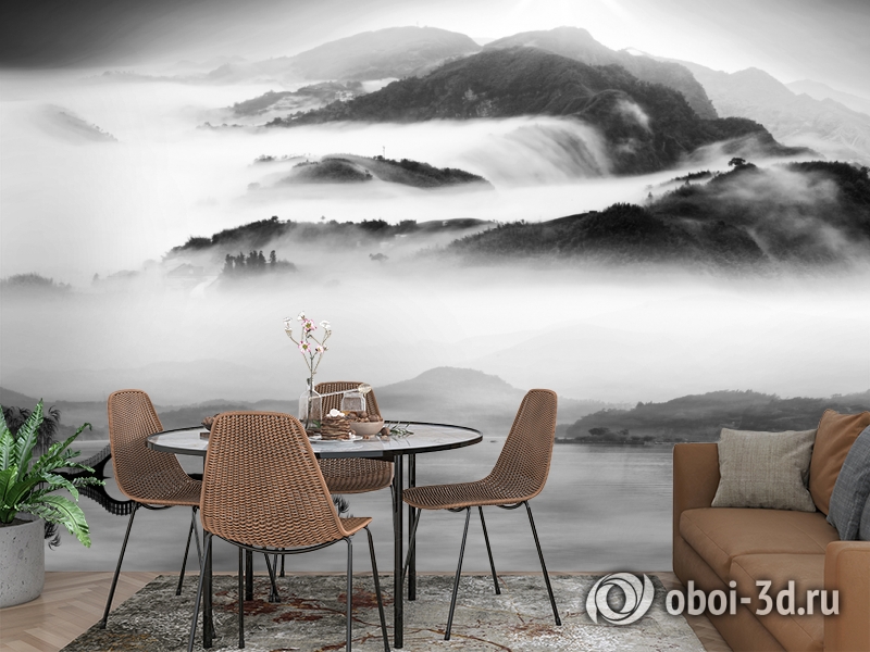 3D Фотообои «Японские мотивы: Туман над озером» вид 2
