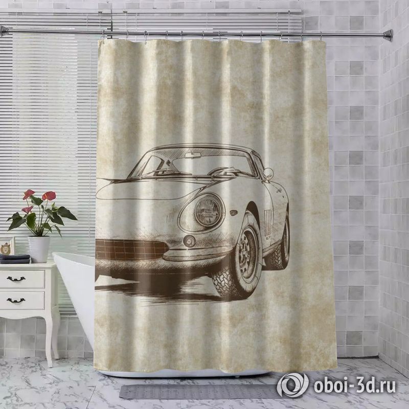 Шторы для ванной «Авто эскиз» вид 4